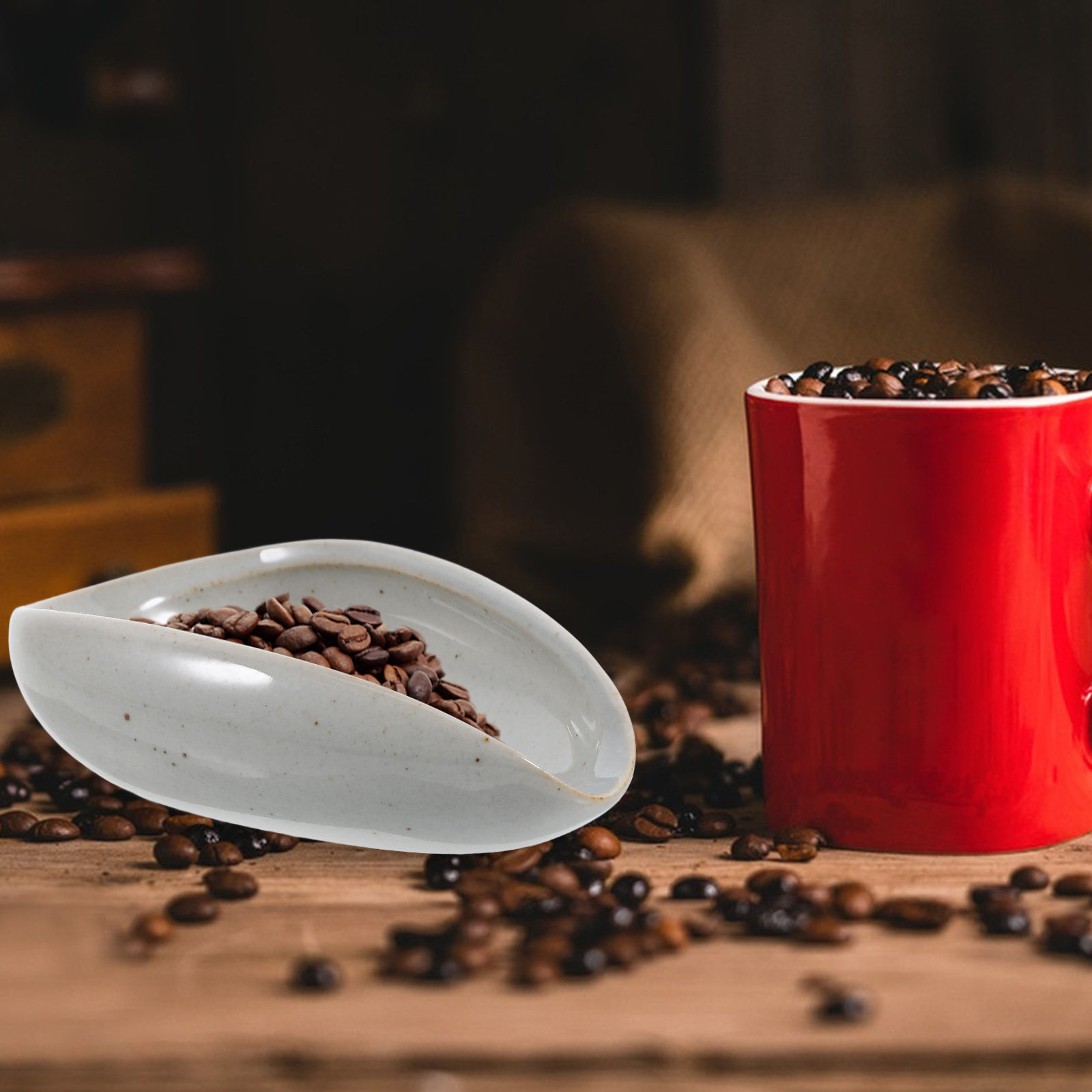 Coffee Tea Beans - Plateau de dosage en céramique pour