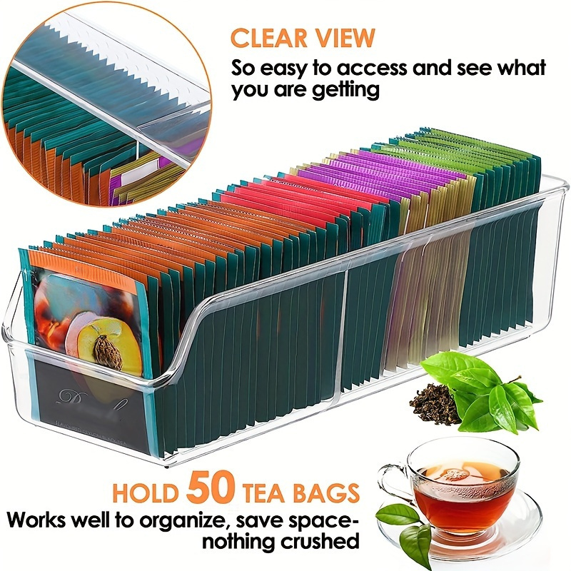 Coffee Tea Bags - Boîte de rangement transparente pour sachets