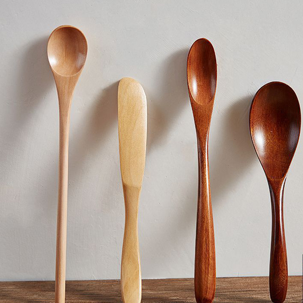 Tea Coffee Utensils - Ensemble de 3 cuillères en bois
