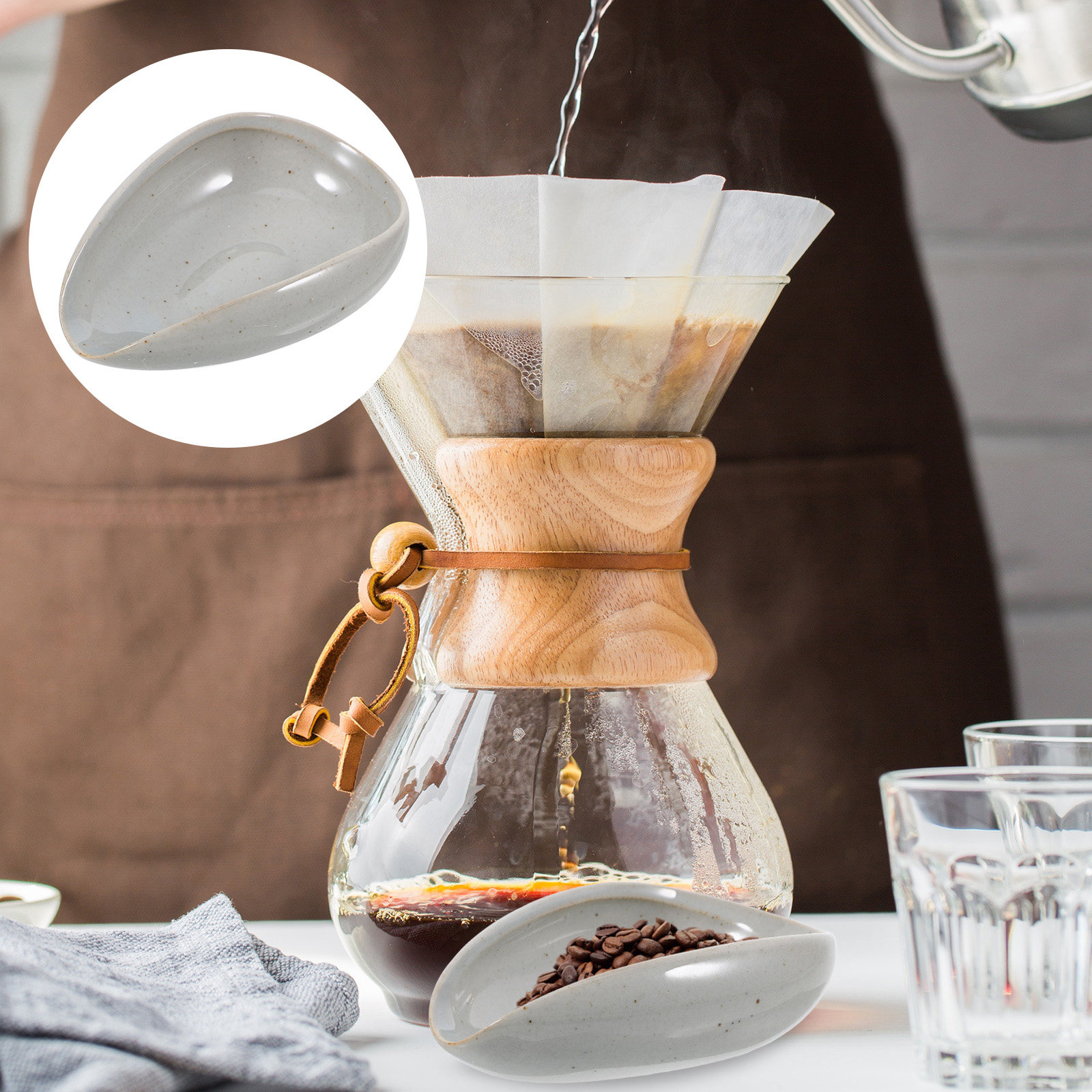Coffee Tea Beans - Plateau en céramique multifonction pour grains