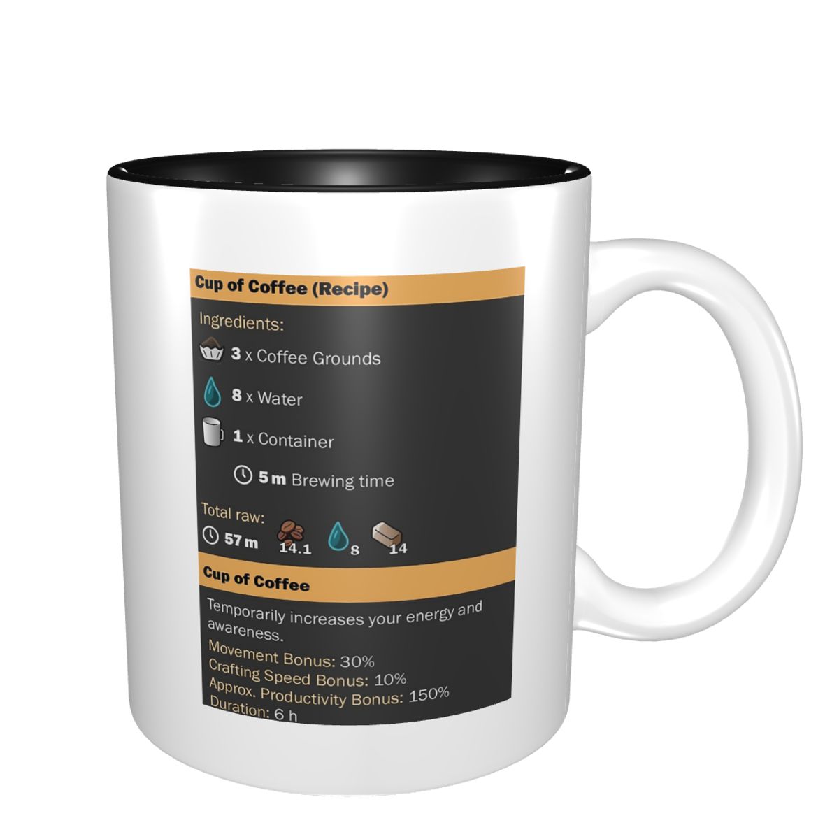 Coffee Tea Recipe - Tasse à café (recette) en céramique,