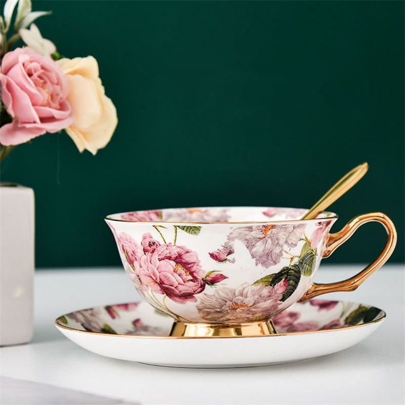 Coffee Tea English - Ensemble de tasse et soucoupe à