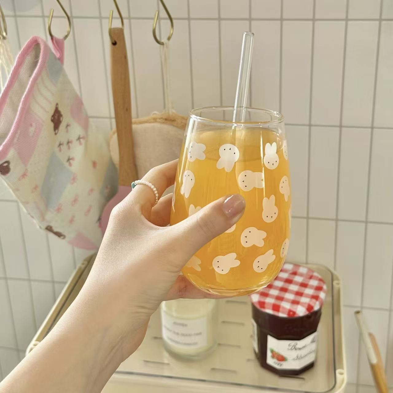 Joli gobelet en verre imprimé  - Coffee Tea With Milk avis et prix