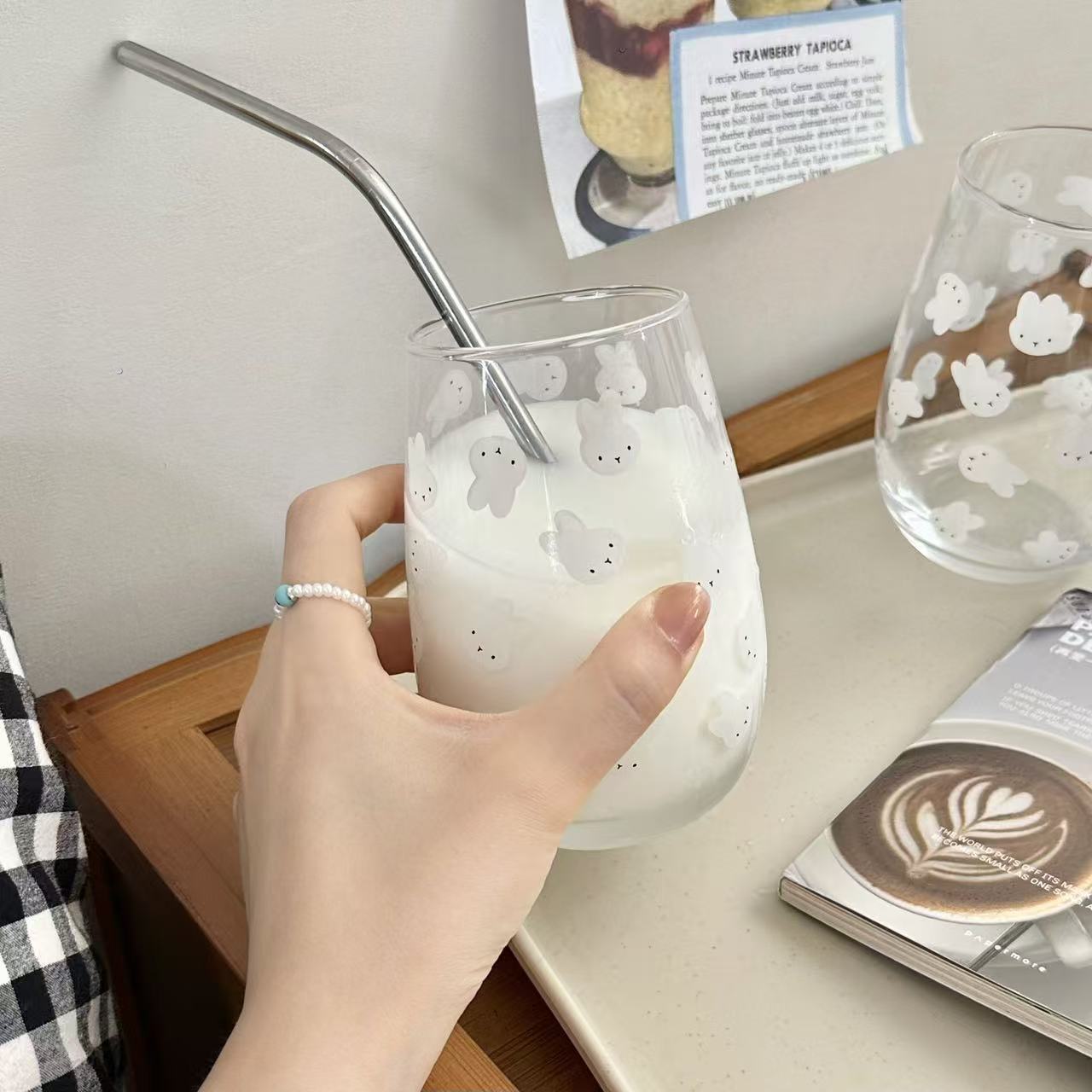 Joli gobelet en verre imprimé  - Coffee Tea With Milk avis et prix