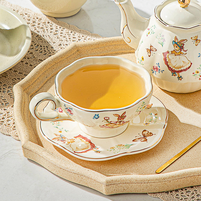 Tasse à café et assiette rétro - Coffee Tea English avis et prix