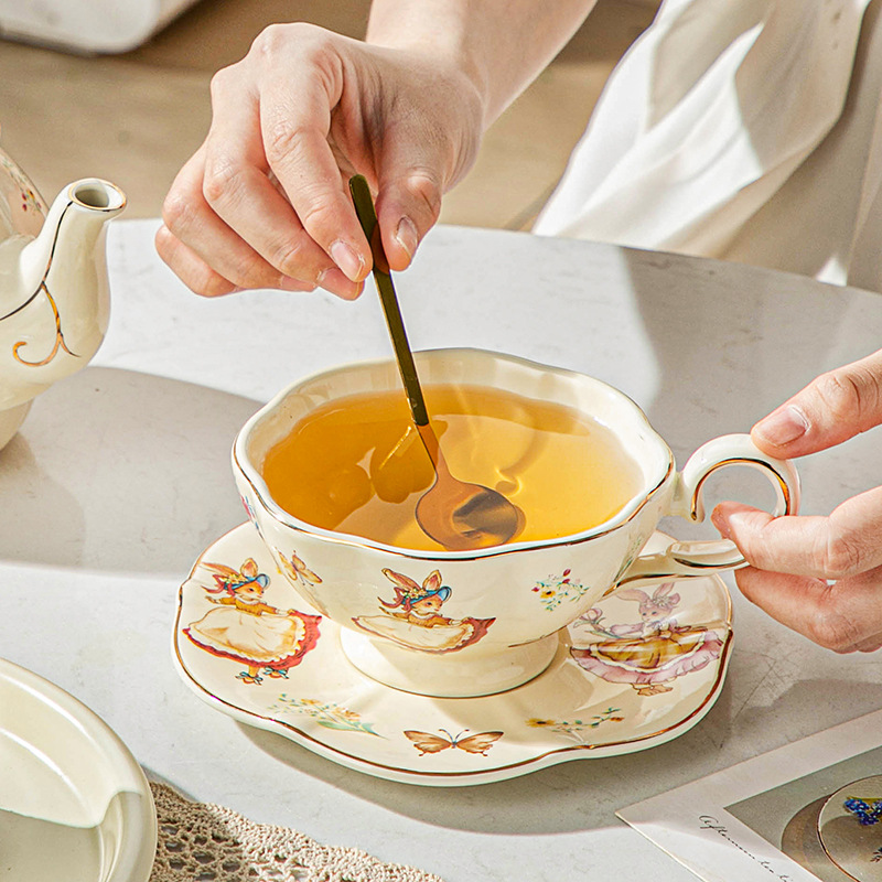 Tasse à café et assiette rétro - Coffee Tea English avis et prix